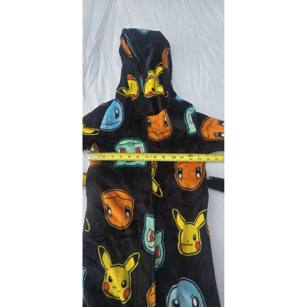Pokemon Pikachu Character Plush Fleece Hooded Bathrobe Robe Kids Boys 6/7